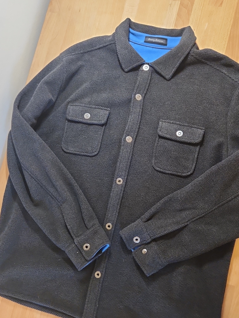 Tommy Bahama Charcoal Knit Shirt Jacket